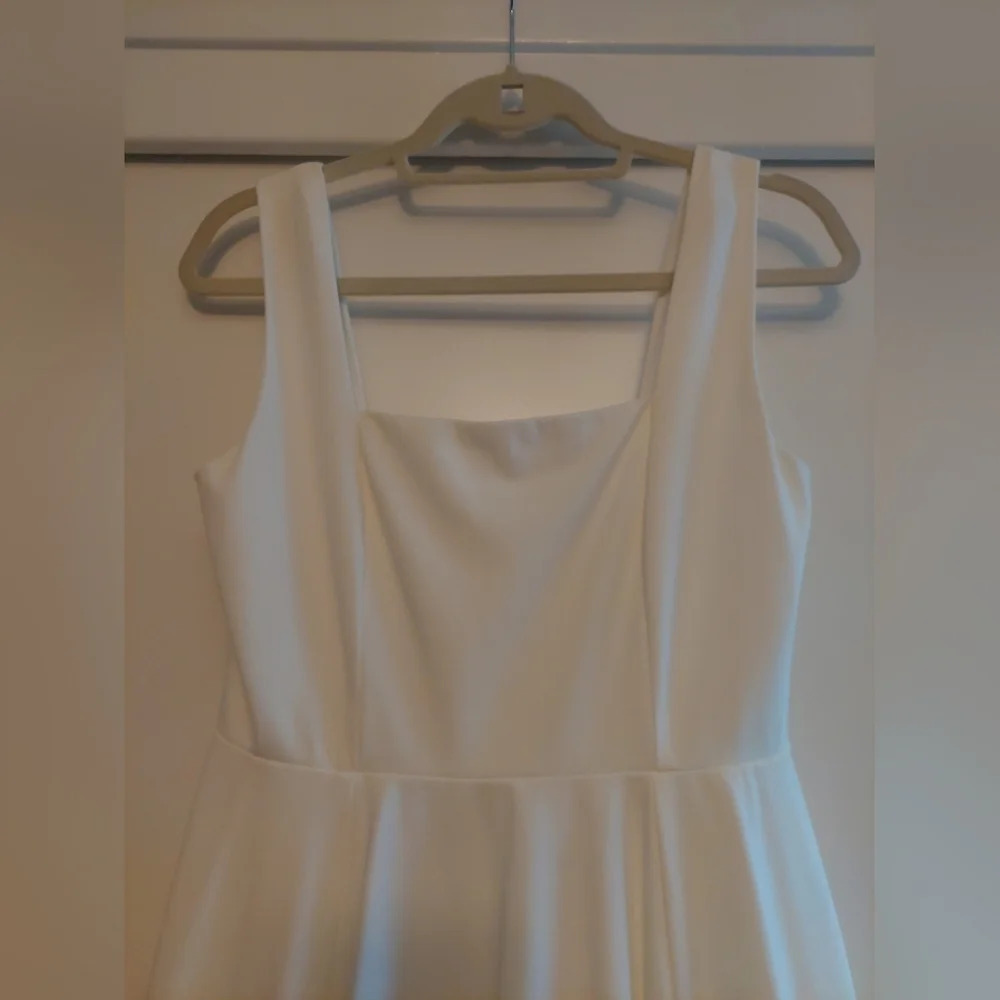 LuLu's Ivory white ponte knit Stretch Fit & Flare dress Medium - Picture 2 of 9